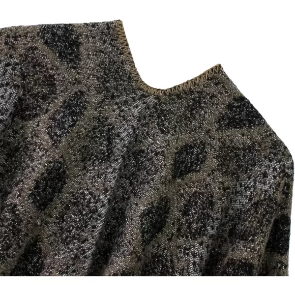 Womens Vintage Pattern Open Front Poncho Cape Shawl Winter Shawl WrapsSeries 15khaki