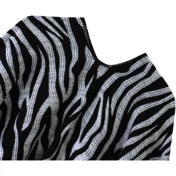 Womens Vintage Pattern Open Front Poncho Cape Shawl Winter Shawl WrapsSeries 16black