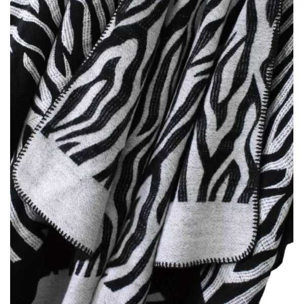 Womens Vintage Pattern Open Front Poncho Cape Shawl Winter Shawl WrapsSeries 16black