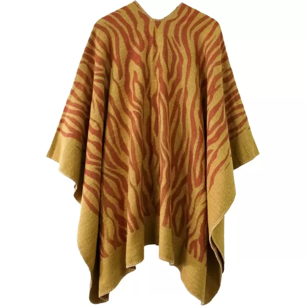 Womens Vintage Pattern Open Front Poncho Cape Shawl Winter Shawl WrapsSeries 16yellow