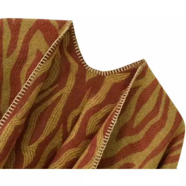 Womens Vintage Pattern Open Front Poncho Cape Shawl Winter Shawl WrapsSeries 16yellow