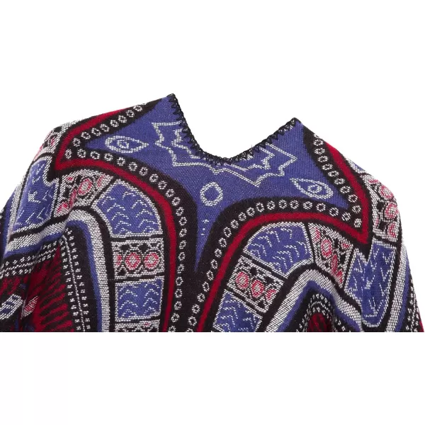 Womens Vintage Pattern Open Front Poncho Cape Shawl Winter Shawl WrapsSeries 20red