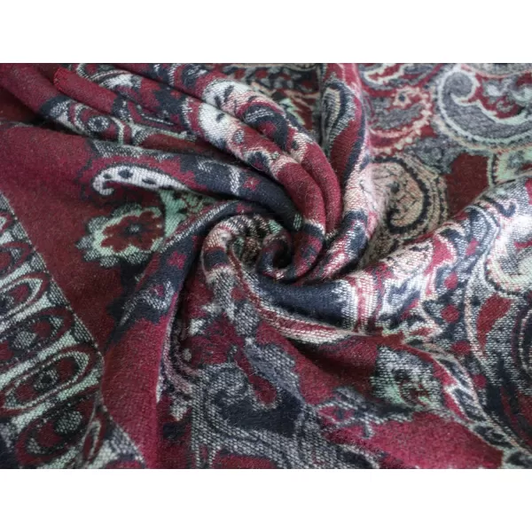Womens Vintage Pattern Open Front Poncho Cape Shawl Winter Shawl WrapsSeries 24wine Red