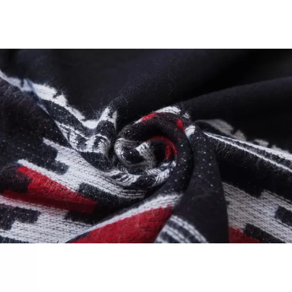 Womens Vintage Pattern Open Front Poncho Cape Shawl Winter Shawl WrapsSeries 6black
