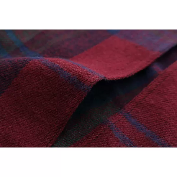 Womens Vintage Plaid Knitted Tassel Poncho Shawl Cape Button CardiganSeries 2 Wine Red