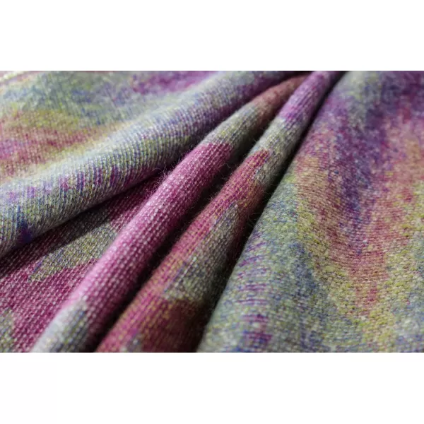 Womens Vintage Plaid Knitted Tassel Poncho Shawl Cape Button CardiganSeries 4 Purple