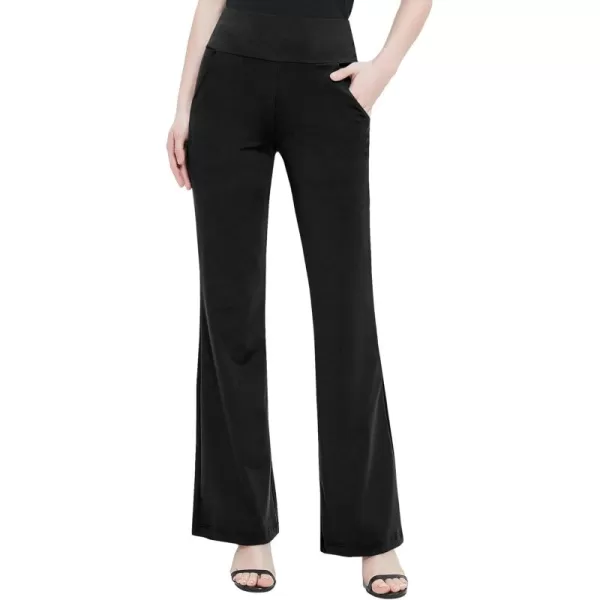 Urban CoCo Womens High Waist Stretchy Bootcut Yoga Pants Casual Flare Leggings Workout Bootleg PantsBlack