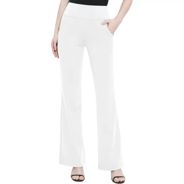 Urban CoCo Womens High Waist Stretchy Bootcut Yoga Pants Casual Flare Leggings Workout Bootleg PantsWhite