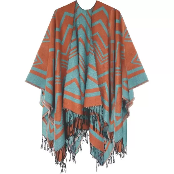 Urban CoCo Womens Winter Vintage Poncho Capes Tassel Blanket Shawl Wrap Cardigan Coat2orange