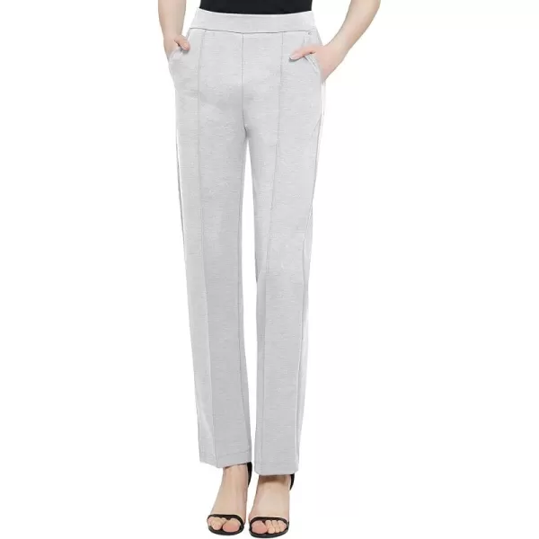 Urban CoCo Womens Yoga Dress Pants Stretchy Casual Slacks Straight Leg Work Pants with PocketsHeather Gray