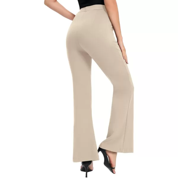 Urban CoCo Womens Flare Dress Pants with Pockets High Waist Slacks Pull On Work Casual PetiteRegularTall PantsCamel