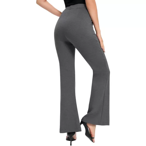 Urban CoCo Womens Flare Dress Pants with Pockets High Waist Slacks Pull On Work Casual PetiteRegularTall PantsDark Shadow