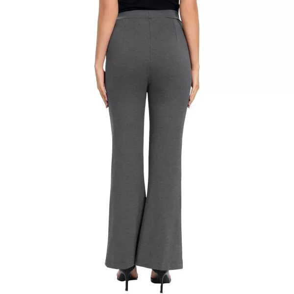 Urban CoCo Womens Flare Dress Pants with Pockets High Waist Slacks Pull On Work Casual PetiteRegularTall PantsDark Shadow