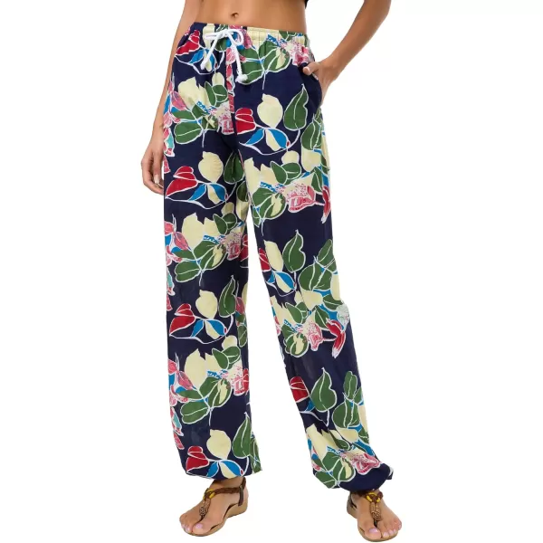 Urban CoCo Womens Floral Print Summer Boho Pants Harem Beach Vacation Pants12