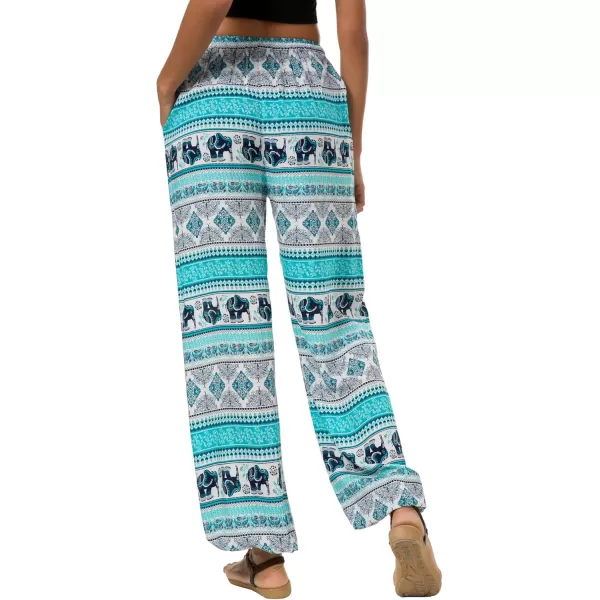 Urban CoCo Womens Floral Print Summer Boho Pants Harem Beach Vacation Pants13