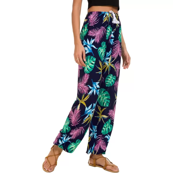 Urban CoCo Womens Floral Print Summer Boho Pants Harem Beach Vacation Pants16