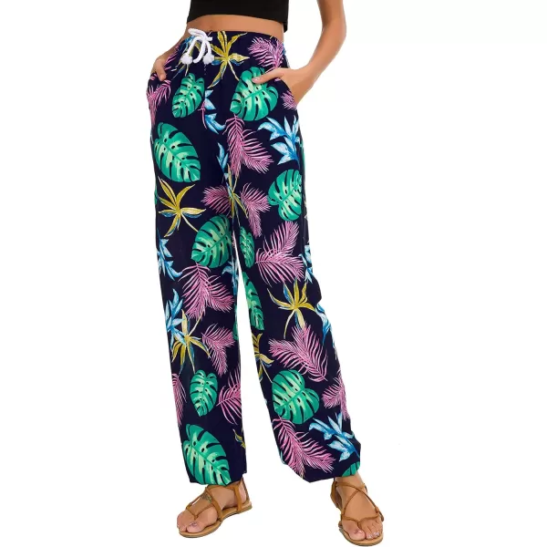 Urban CoCo Womens Floral Print Summer Boho Pants Harem Beach Vacation Pants16