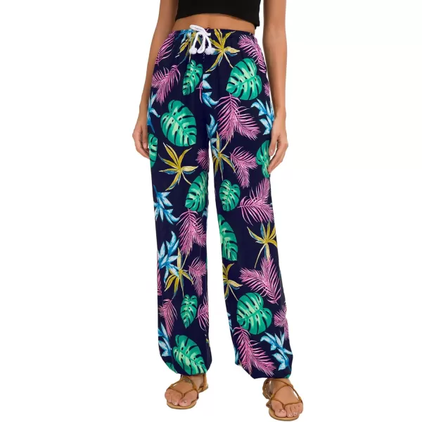 Urban CoCo Womens Floral Print Summer Boho Pants Harem Beach Vacation Pants16