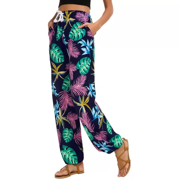 Urban CoCo Womens Floral Print Summer Boho Pants Harem Beach Vacation Pants16