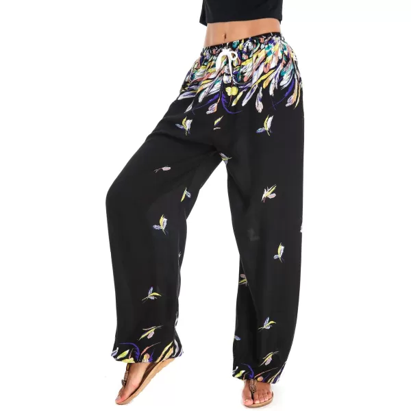 Urban CoCo Womens Floral Print Summer Boho Pants Harem Beach Vacation Pants17