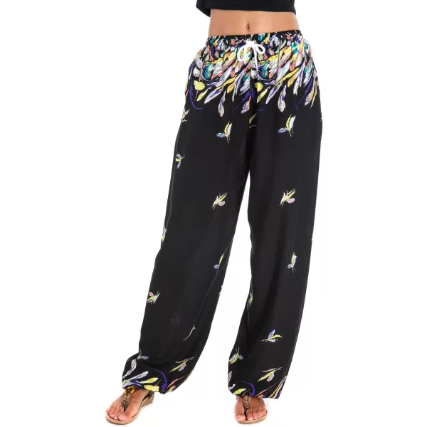Urban CoCo Womens Floral Print Summer Boho Pants Harem Beach Vacation Pants17