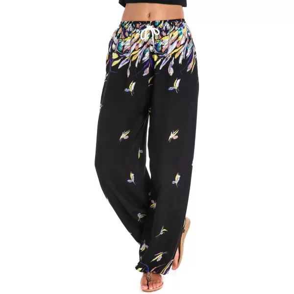 Urban CoCo Womens Floral Print Summer Boho Pants Harem Beach Vacation Pants17