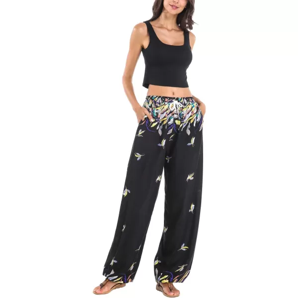 Urban CoCo Womens Floral Print Summer Boho Pants Harem Beach Vacation Pants17