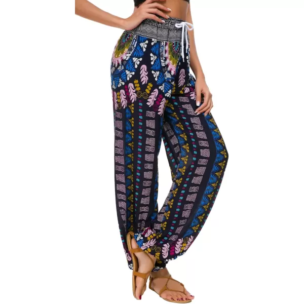 Urban CoCo Womens Floral Print Summer Boho Pants Harem Beach Vacation Pants18