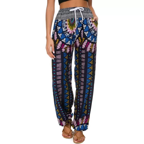Urban CoCo Womens Floral Print Summer Boho Pants Harem Beach Vacation Pants18