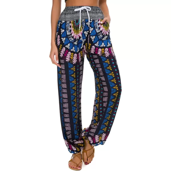 Urban CoCo Womens Floral Print Summer Boho Pants Harem Beach Vacation Pants18