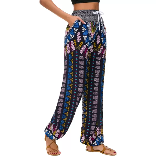Urban CoCo Womens Floral Print Summer Boho Pants Harem Beach Vacation Pants18