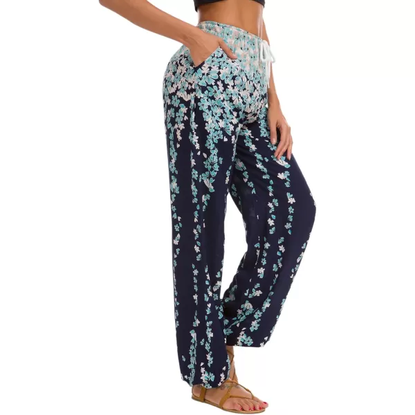 Urban CoCo Womens Floral Print Summer Boho Pants Harem Beach Vacation Pants19
