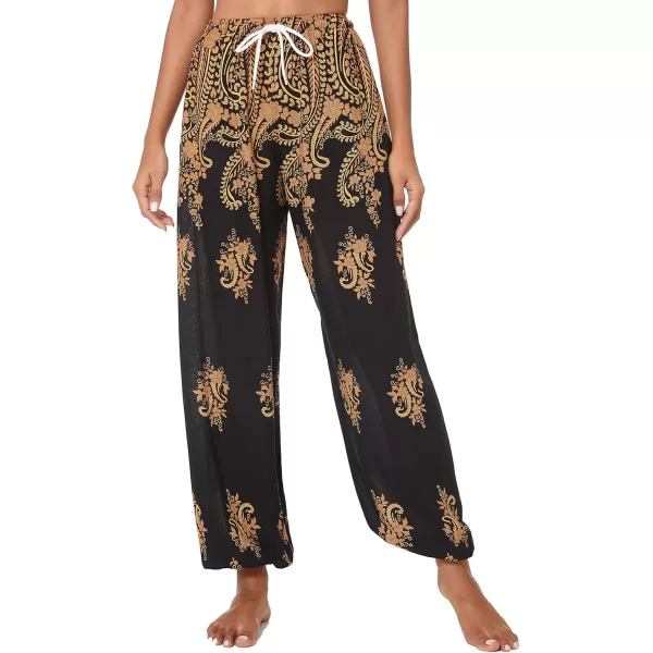 Urban CoCo Womens Floral Print Summer Boho Pants Harem Beach Vacation Pants28