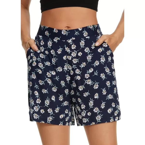 Urban CoCo Womens Floral Shorts Casual Summer Beach Pocket Pants 1