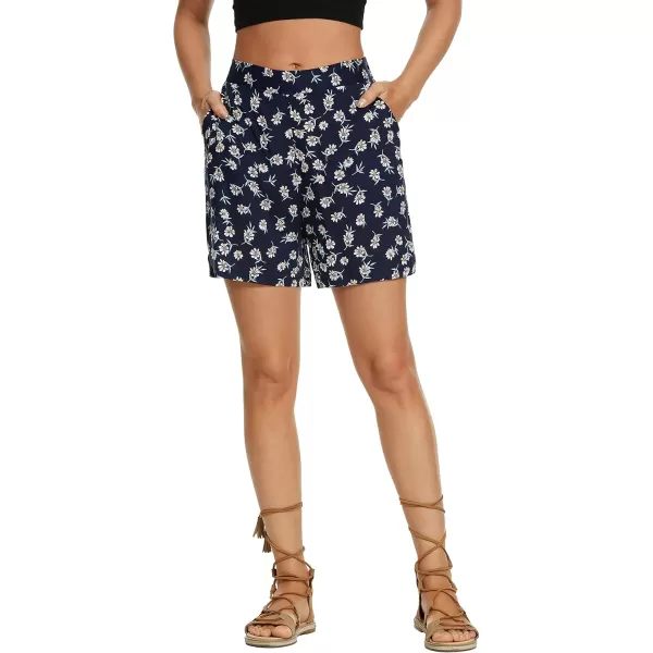 Urban CoCo Womens Floral Shorts Casual Summer Beach Pocket Pants 1