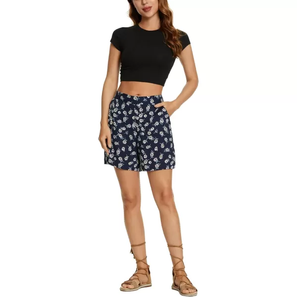 Urban CoCo Womens Floral Shorts Casual Summer Beach Pocket Pants 1