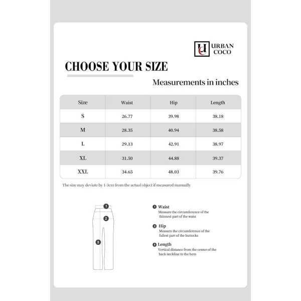 Urban CoCo Womens Straight Leg Long Pants Elastic High Waist Drawstring Casual Trousers with PocketsLight Blue