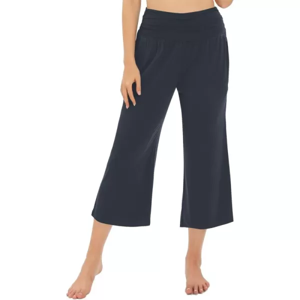 Urban CoCo Womens Comfy Yoga Capri Pants Casual Wide Leg Sweatpants High Waist Stretch Cropped PantsSlate