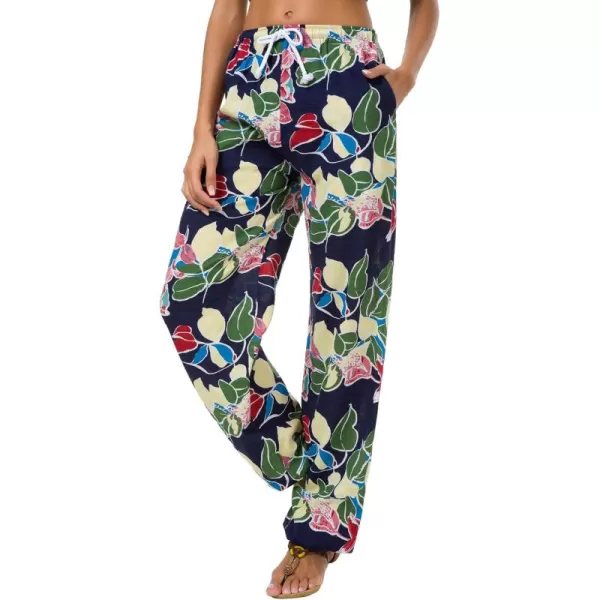 Urban CoCo Womens Floral Print Summer Boho Pants Harem Beach Vacation Pants12