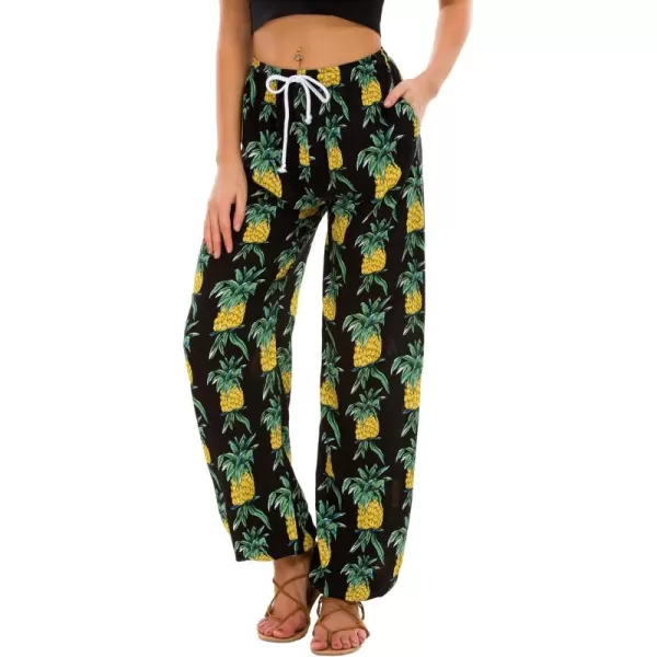 Urban CoCo Womens Floral Print Summer Boho Pants Harem Beach Vacation Pants15