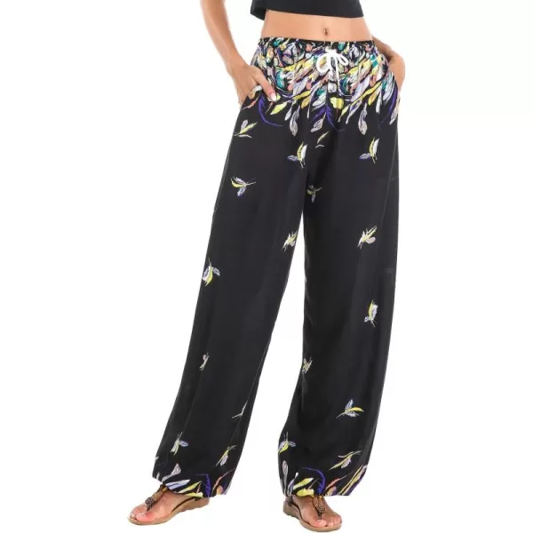 Urban CoCo Womens Floral Print Summer Boho Pants Harem Beach Vacation Pants17