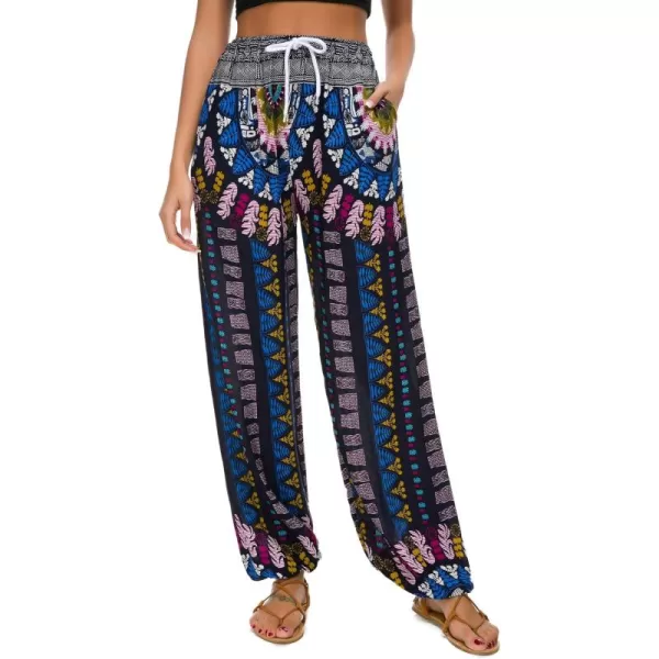 Urban CoCo Womens Floral Print Summer Boho Pants Harem Beach Vacation Pants18