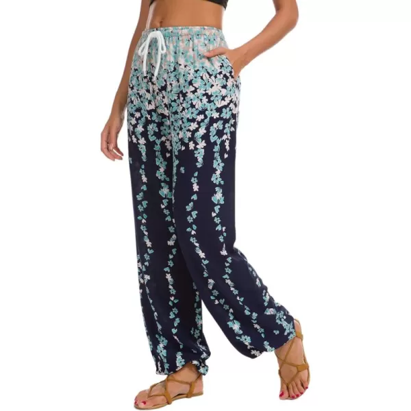 Urban CoCo Womens Floral Print Summer Boho Pants Harem Beach Vacation Pants19