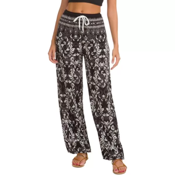 Urban CoCo Womens Floral Print Summer Boho Pants Harem Beach Vacation Pants21