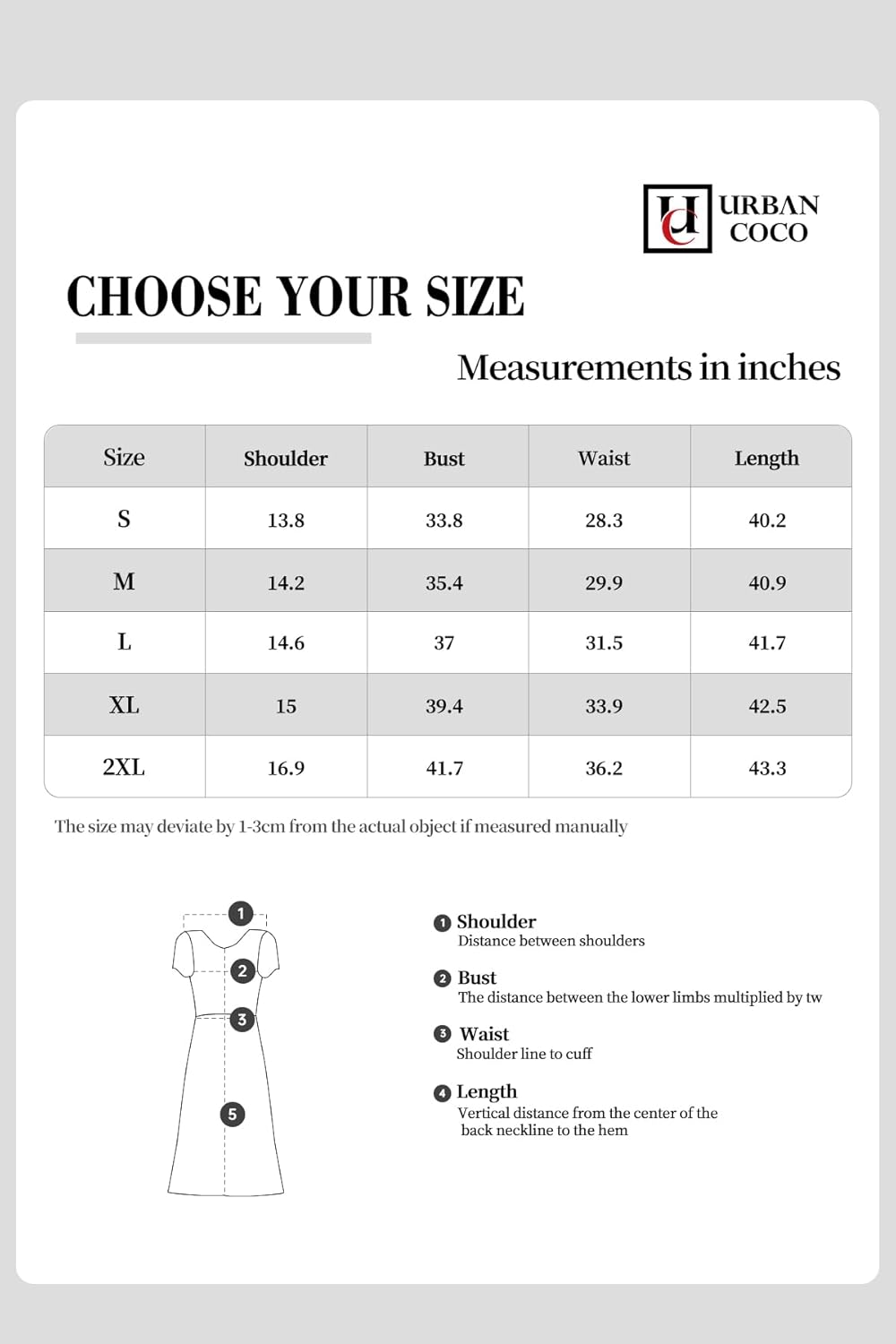 Urban CoCo Womens Vintage Short Sleeve High Waist Flared Midi Casual Summer DressCoral