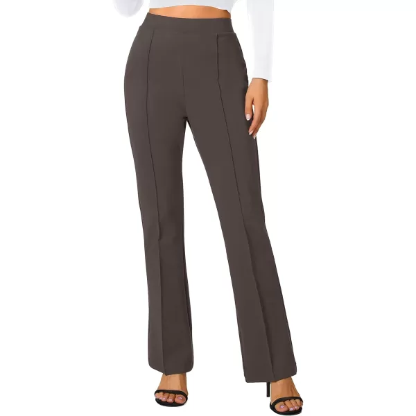 Urban CoCo Stretchy Work Pants Bootcut Yoga Pants Petite Slacks for Office CasualBrown