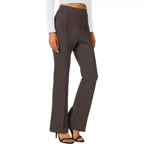 Urban CoCo Stretchy Work Pants Bootcut Yoga Pants Petite Slacks for Office CasualBrown
