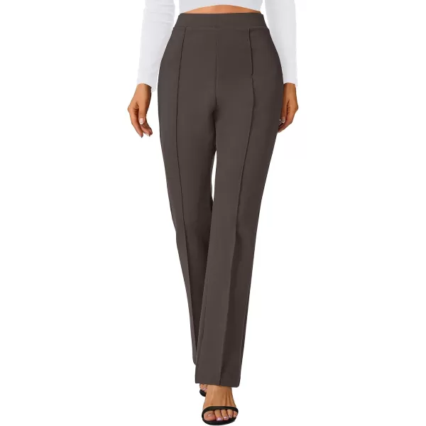 Urban CoCo Stretchy Work Pants Bootcut Yoga Pants Petite Slacks for Office CasualBrown