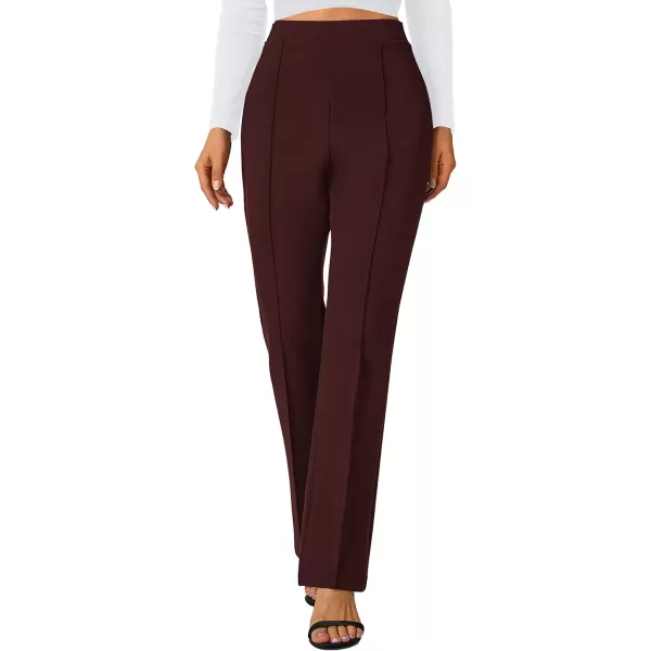 Urban CoCo Stretchy Work Pants Bootcut Yoga Pants Petite Slacks for Office CasualBurgundy