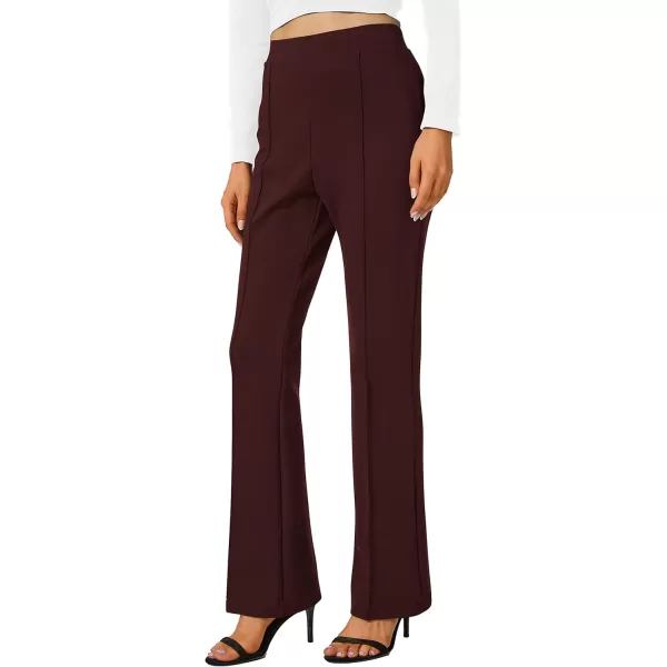 Urban CoCo Stretchy Work Pants Bootcut Yoga Pants Petite Slacks for Office CasualBurgundy